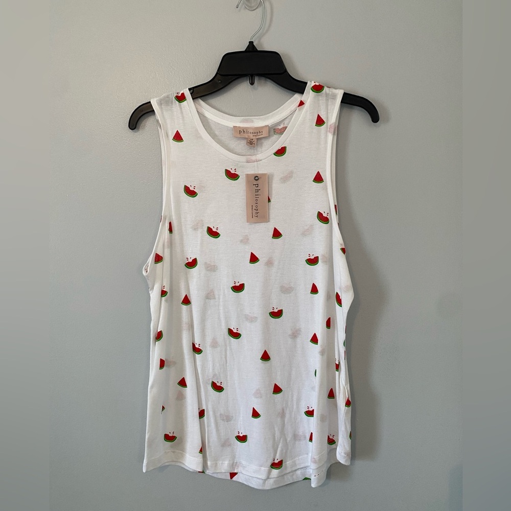 White Watermelon Print Tank Top size Large